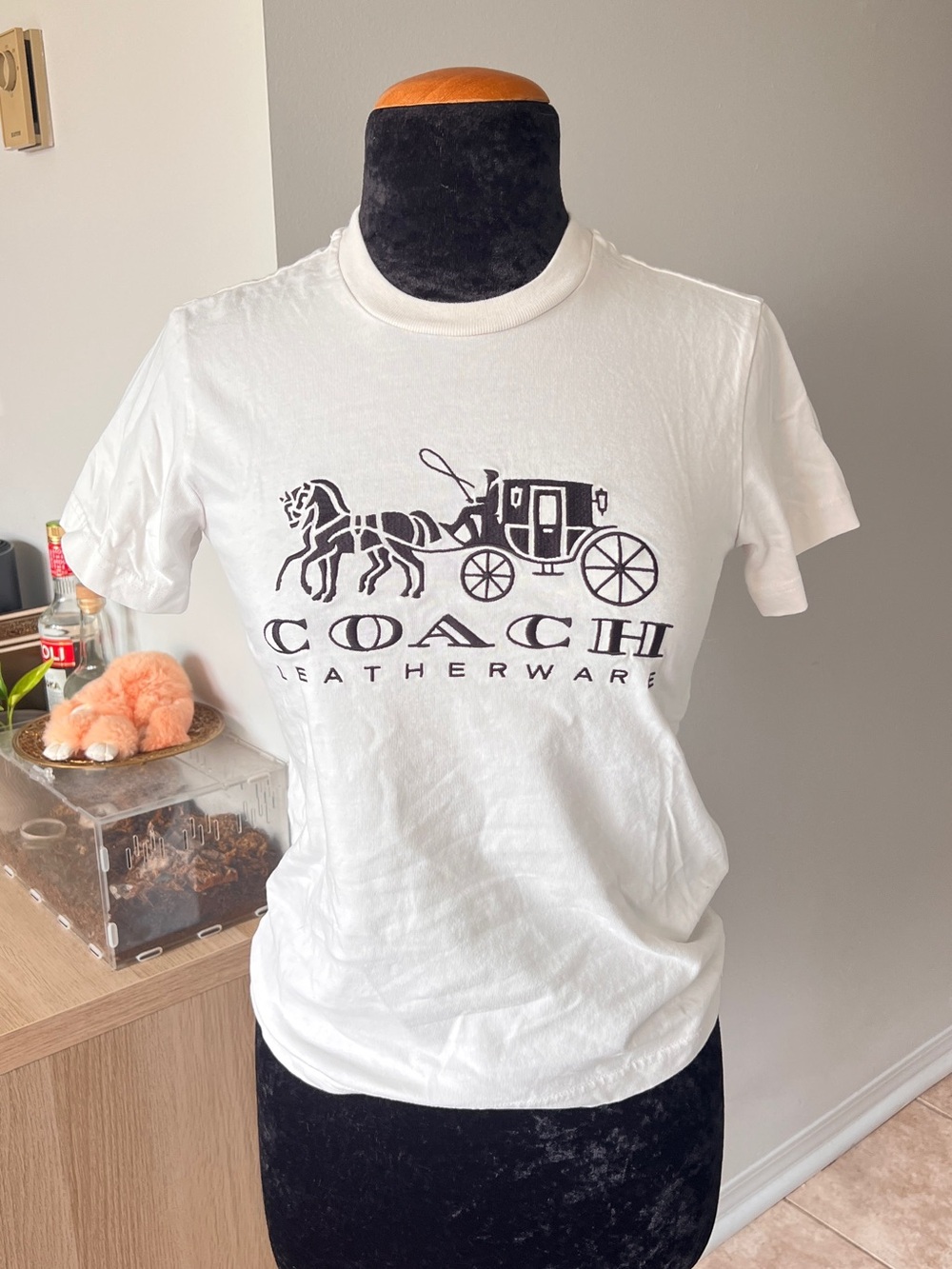 Men's White Coach T-Shirt Label